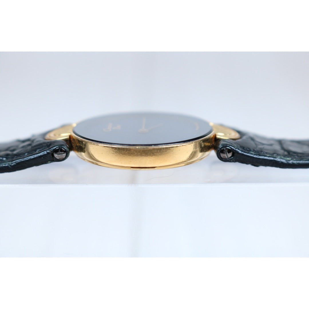 Good ( Rank AB) Dior Leather Quartz Watch BlackS24062407