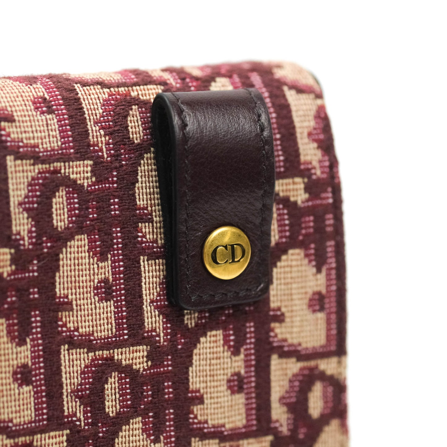 Dior Saddle Belt Pouch Burgundy Dior Oblique Jacquard