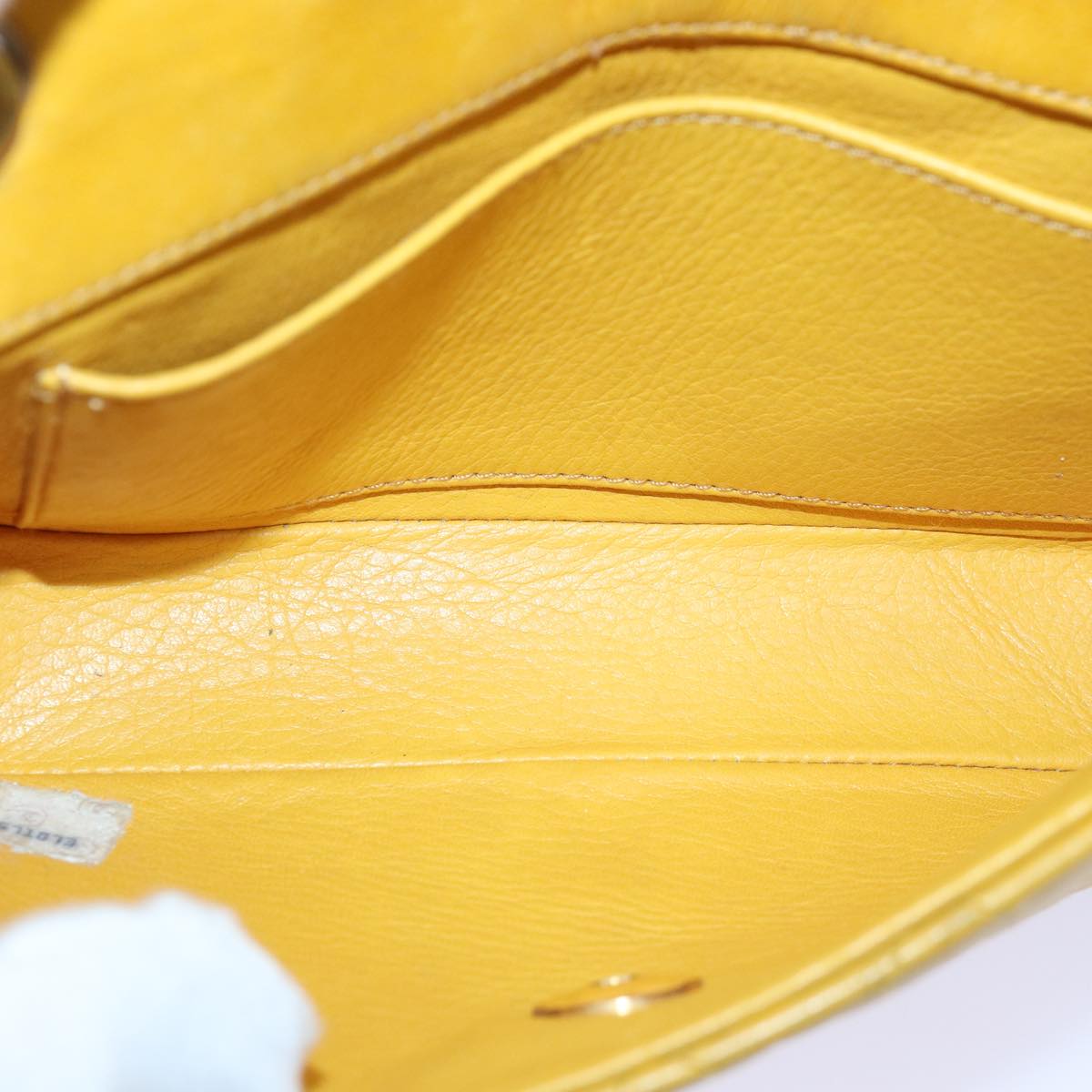 CHANEL Mini Matelasse Chain Shoulder Bag Lamb Skin Yellow Gold CC 85920