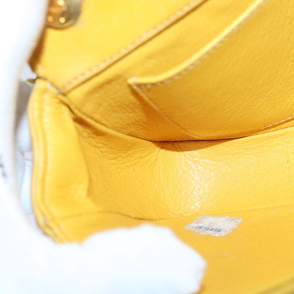 CHANEL Mini Matelasse Chain Shoulder Bag Lamb Skin Yellow Gold CC 85920