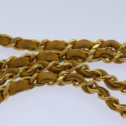 CHANEL Mini Matelasse Chain Shoulder Bag Lamb Skin Yellow Gold CC 85920