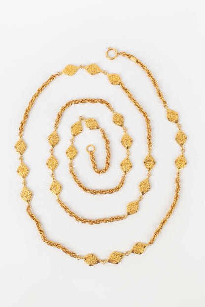 Collier / sautoir en mtal dor Chanel
