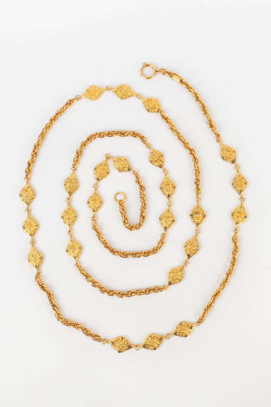 Collier / sautoir en mtal dor Chanel