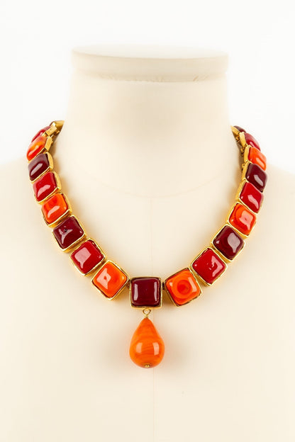 Collier en pte de verre Chanel 1990s
