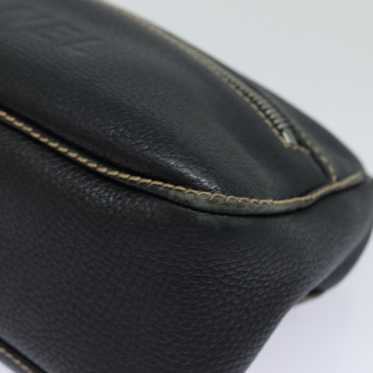CHANEL Shoulder Bag Leather Black Silver CC 87033