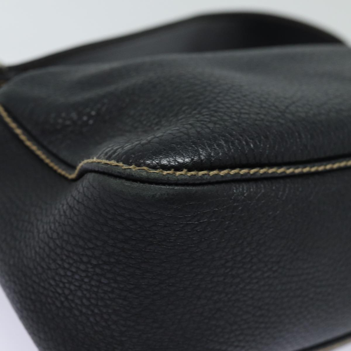 CHANEL Shoulder Bag Leather Black Silver CC 87033