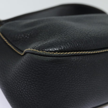 CHANEL Shoulder Bag Leather Black Silver CC 87033