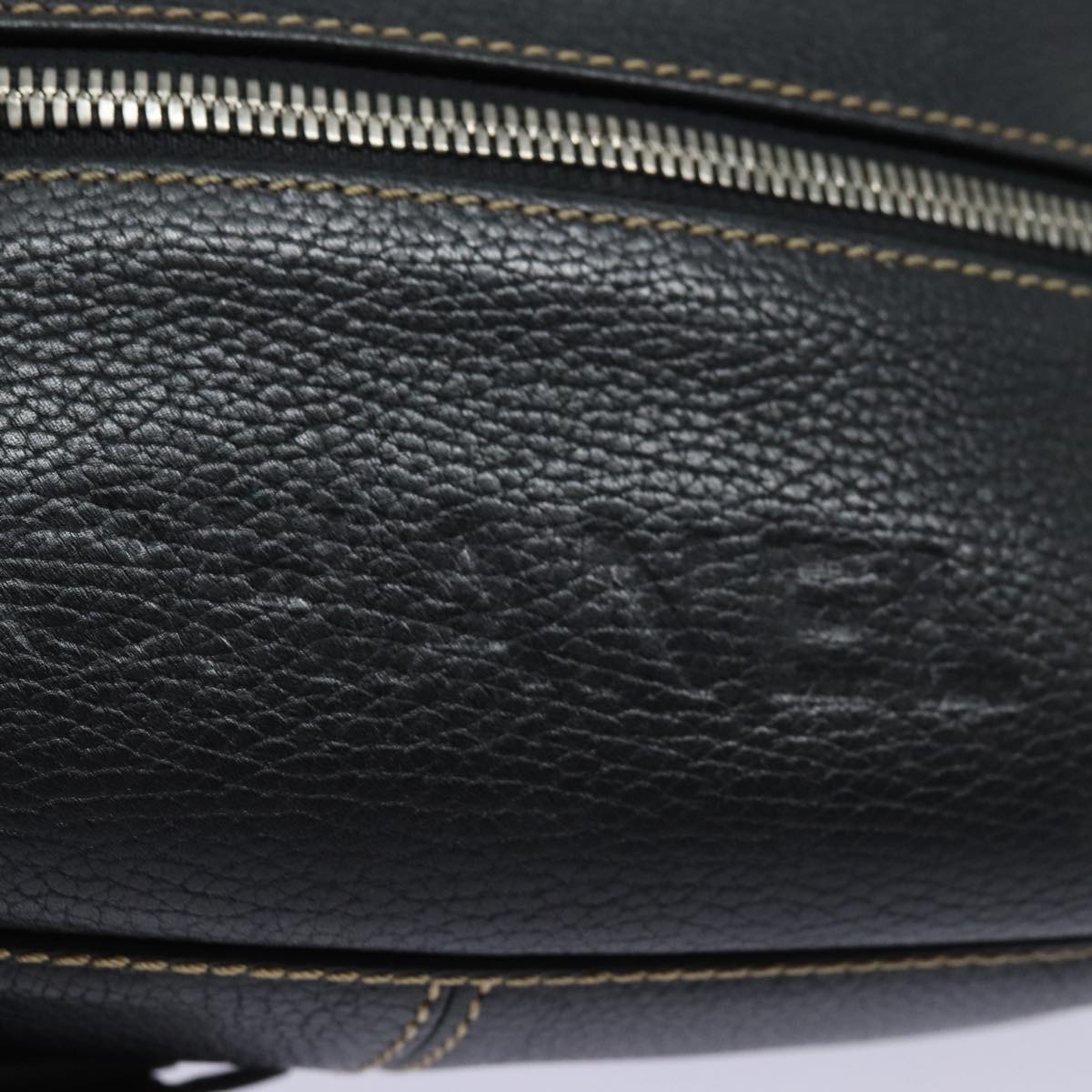 CHANEL Shoulder Bag Leather Black Silver CC 87033