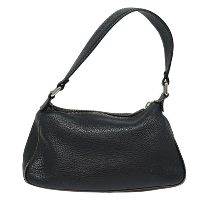 CHANEL Shoulder Bag Leather Black Silver CC 87033