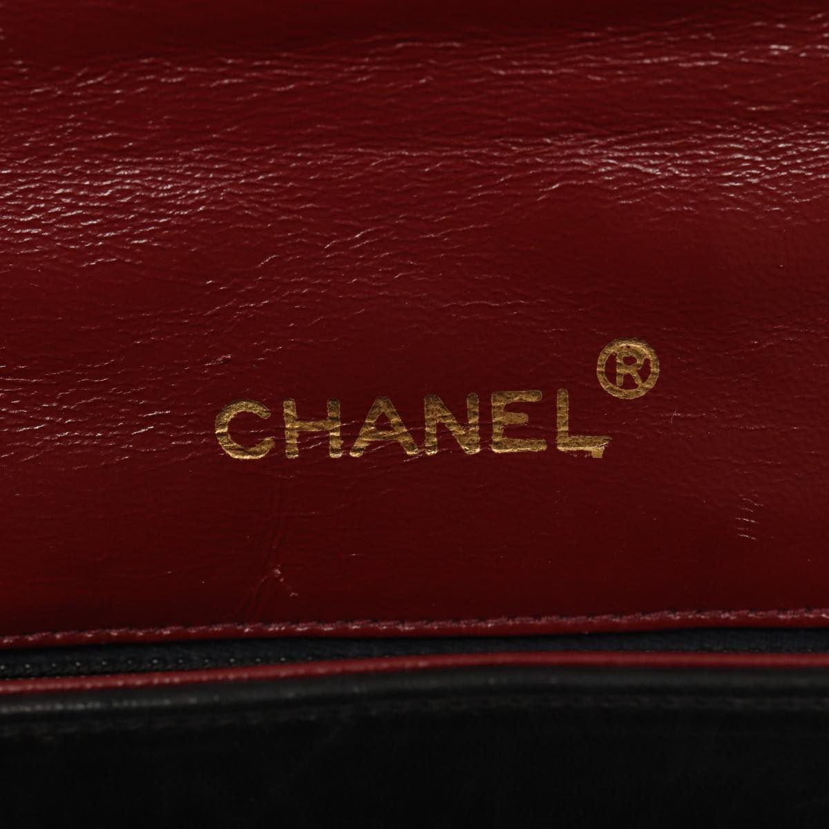 CHANEL Matelasse Turn Lock Chain Hand Bag Lamb Skin Black Gold CC 87124A