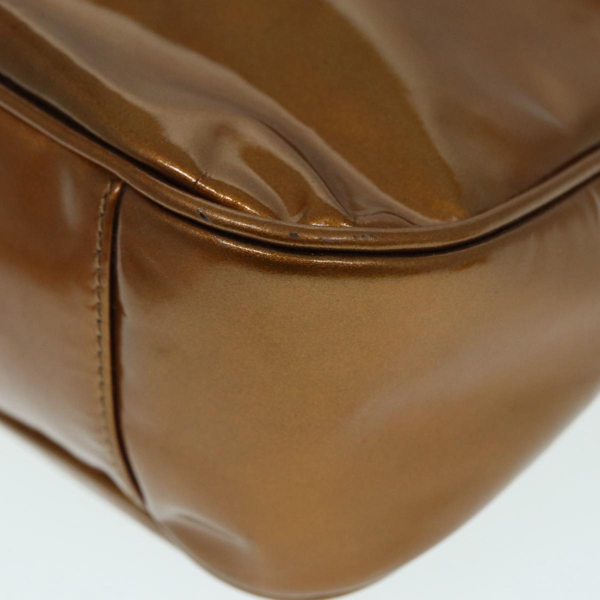 GUCCI Bamboo Hand Bag patent 2way Bronze  87342