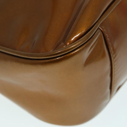 GUCCI Bamboo Hand Bag patent 2way Bronze  87342