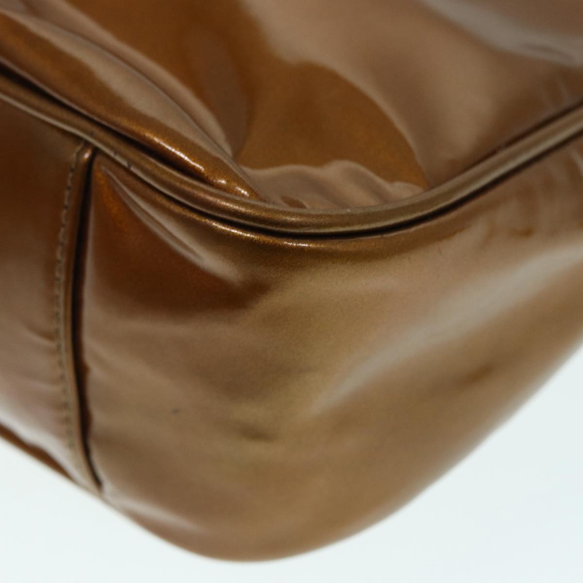 GUCCI Bamboo Hand Bag patent 2way Bronze  87342