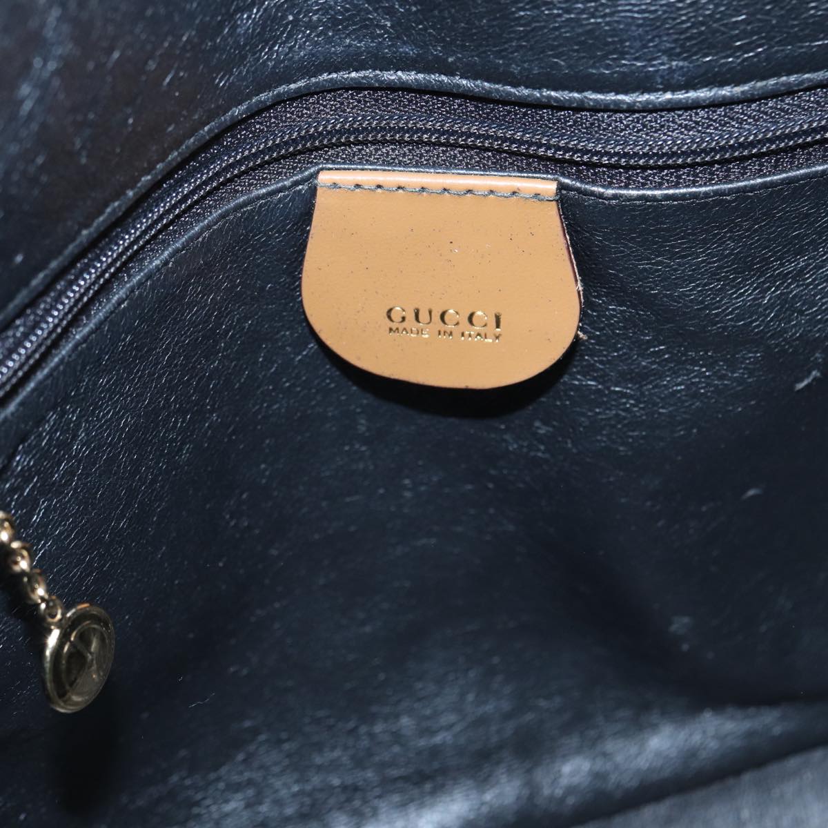 GUCCI Bamboo Hand Bag patent 2way Bronze  87342
