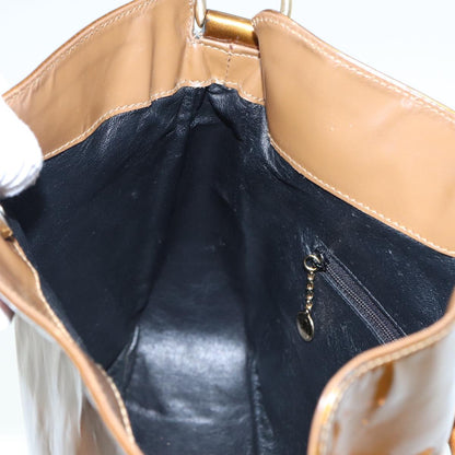 GUCCI Bamboo Hand Bag patent 2way Bronze  87342
