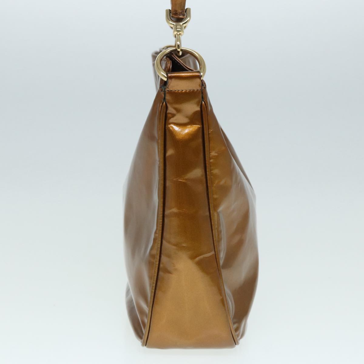 GUCCI Bamboo Hand Bag patent 2way Bronze  87342