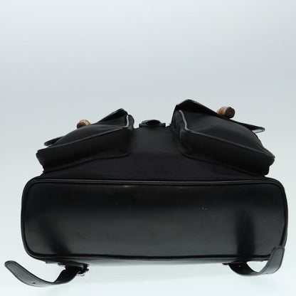 GUCCI Bamboo Backpack Canvas patent leather Black Silver  87626