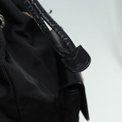 GUCCI Bamboo Backpack Canvas patent leather Black Silver  87626