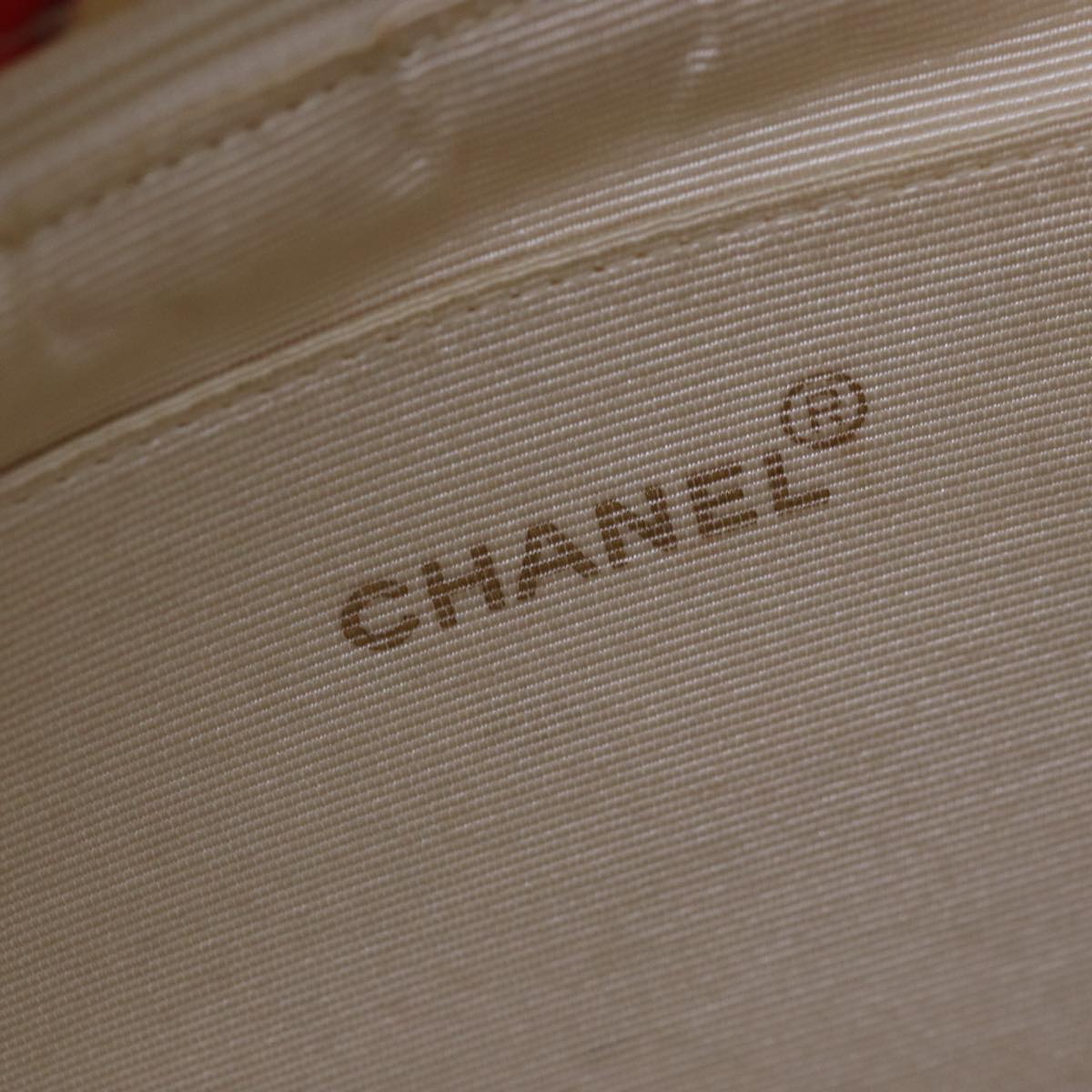 CHANEL Lip Tote Bag Enamel White Red CC 87655A