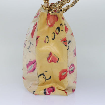 CHANEL Lip Tote Bag Enamel White Red CC 87655A