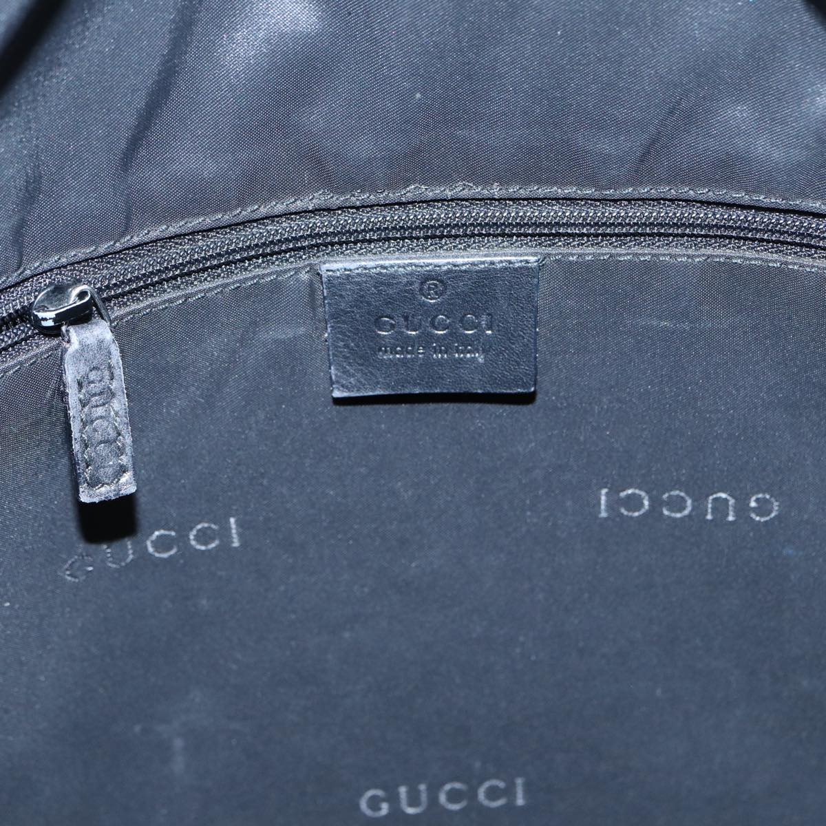 GUCCI Bamboo Shoulder Bag Leather 2way Black Silver 0011577  87779