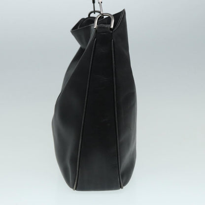 GUCCI Bamboo Shoulder Bag Leather 2way Black Silver 0011577  87779