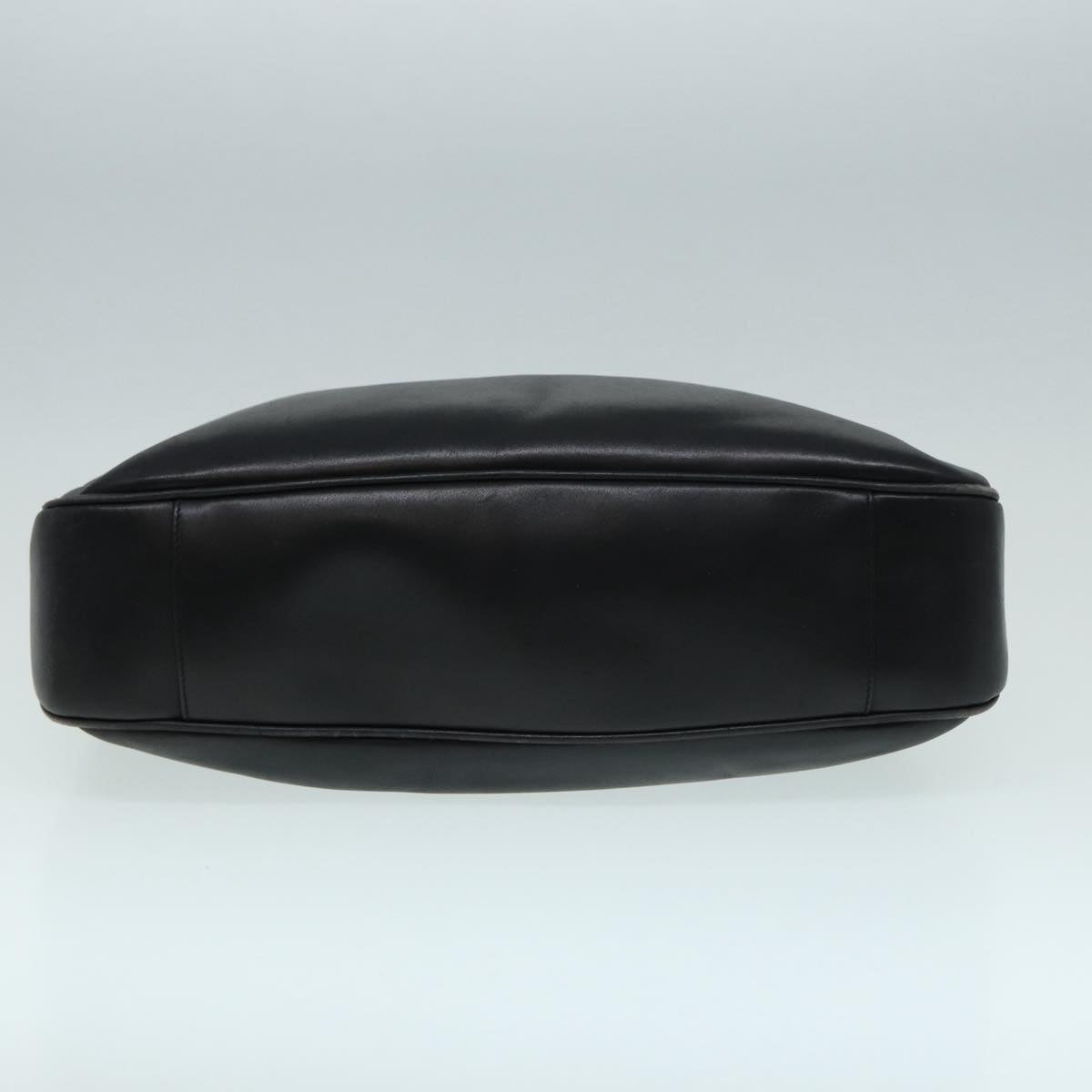 GUCCI Bamboo Shoulder Bag Leather 2way Black Silver 0011577  87779