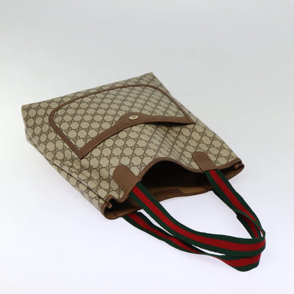 GUCCI GG Supreme Web Sherry Line Tote Bag PVC Beige Red 39 02 003  88151