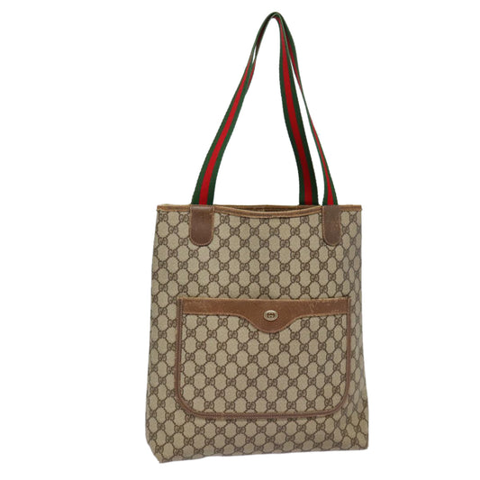GUCCI GG Supreme Web Sherry Line Tote Bag PVC Beige Red 40 02 003  88155