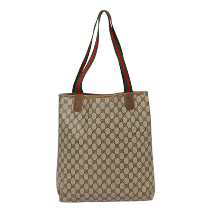 GUCCI GG Supreme Web Sherry Line Tote Bag PVC Beige Red 40 02 003  88155