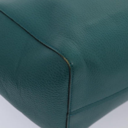 GUCCI Tote Bag Leather Turquoise Blue Gold 354408  88161