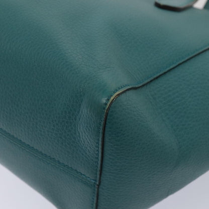 GUCCI Tote Bag Leather Turquoise Blue Gold 354408  88161