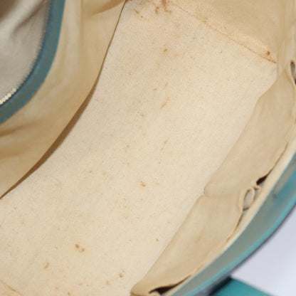 GUCCI Tote Bag Leather Turquoise Blue Gold 354408  88161
