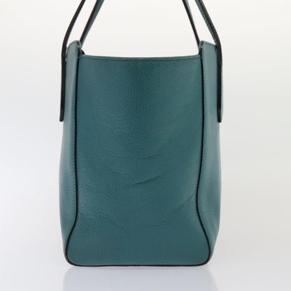 GUCCI Tote Bag Leather Turquoise Blue Gold 354408  88161