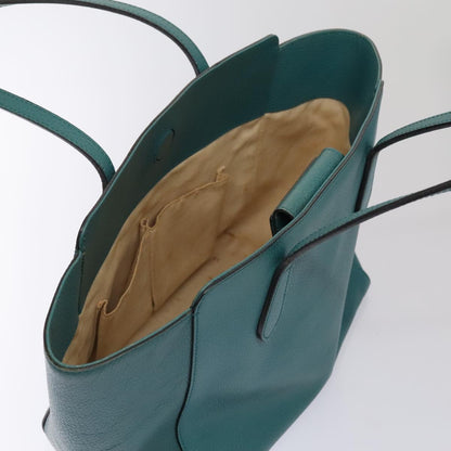 GUCCI Tote Bag Leather Turquoise Blue Gold 354408  88161