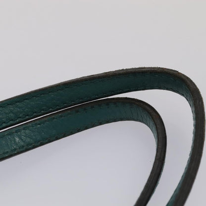 GUCCI Tote Bag Leather Turquoise Blue Gold 354408  88161
