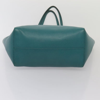 GUCCI Tote Bag Leather Turquoise Blue Gold 354408  88161
