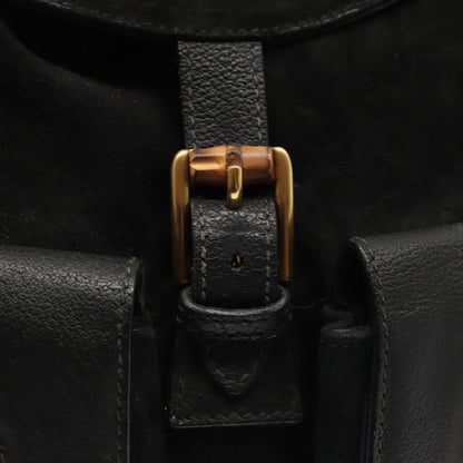 GUCCI Bamboo Backpack Suede Black Gold 003 58 0016  88180