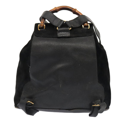 GUCCI Bamboo Backpack Suede Black Gold 003 58 0016  88180