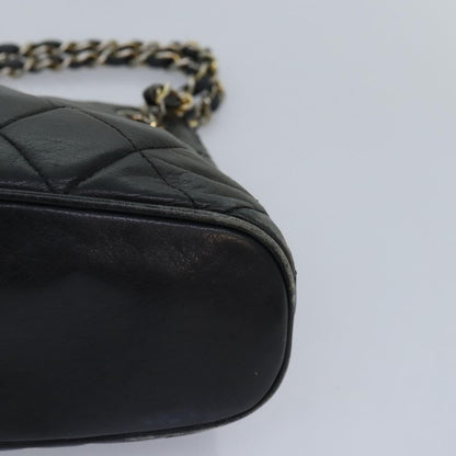 CHANEL Matelasse Chain Shoulder Bag Leather Gold Black CC 88263