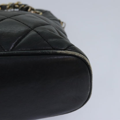 CHANEL Matelasse Chain Shoulder Bag Leather Gold Black CC 88263