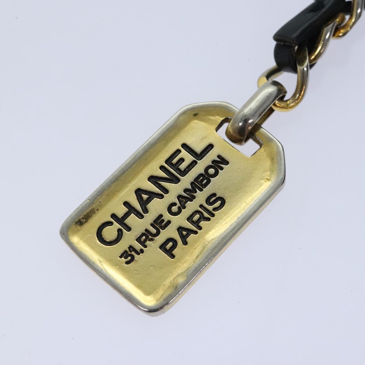 CHANEL Matelasse Chain Shoulder Bag Leather Gold Black CC 88263