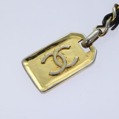 CHANEL Matelasse Chain Shoulder Bag Leather Gold Black CC 88263