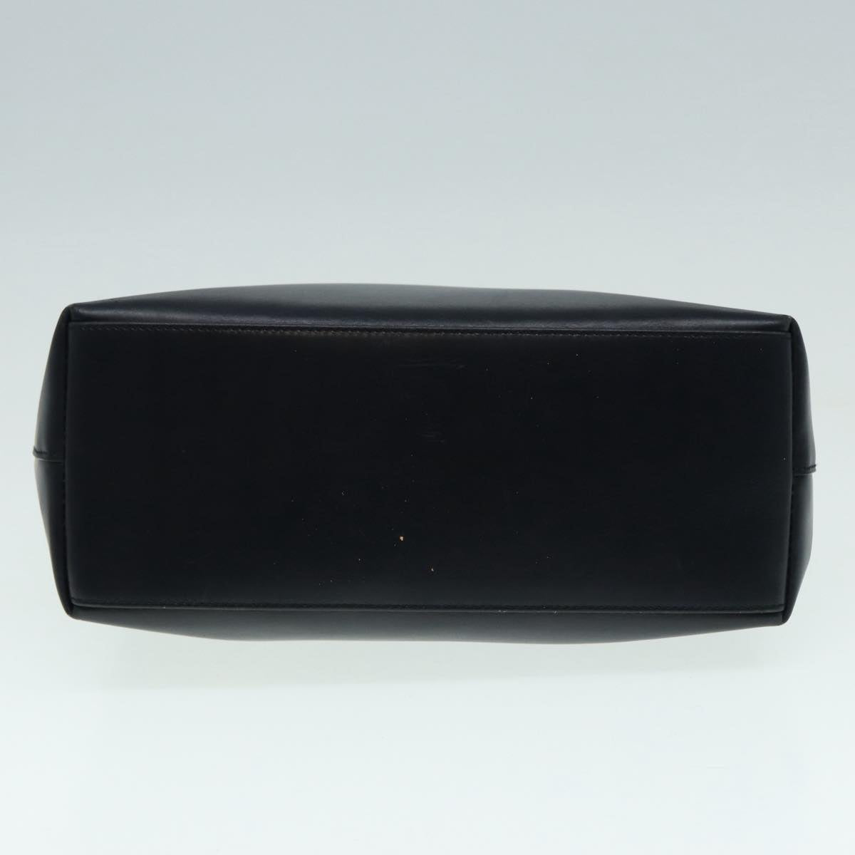 GUCCI Bamboo Shoulder Bag Leather Outlet Navy Silver  88399
