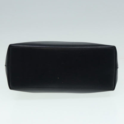 GUCCI Bamboo Shoulder Bag Leather Outlet Navy Silver  88399