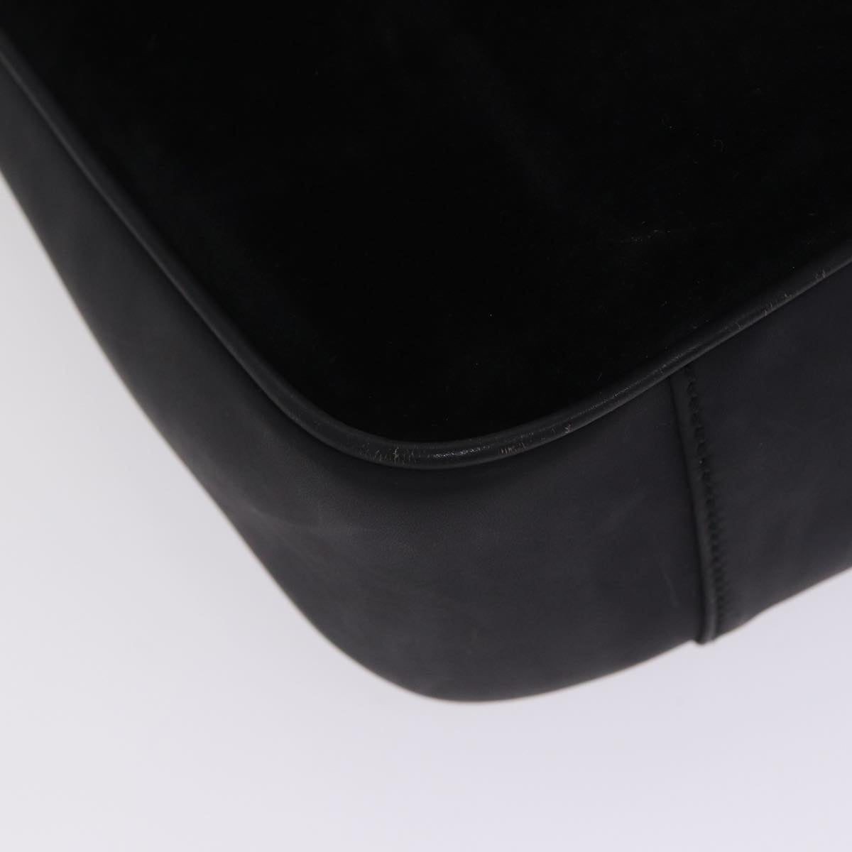 GUCCI Bamboo Hand Bag Suede 2way Black Gold 001 1014 1577 0  88406