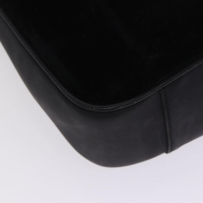 GUCCI Bamboo Hand Bag Suede 2way Black Gold 001 1014 1577 0  88406