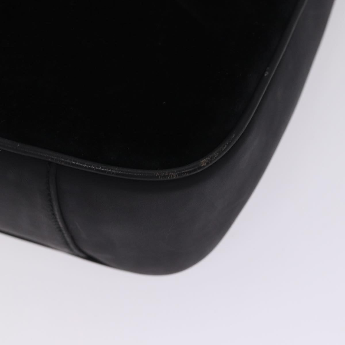 GUCCI Bamboo Hand Bag Suede 2way Black Gold 001 1014 1577 0  88406
