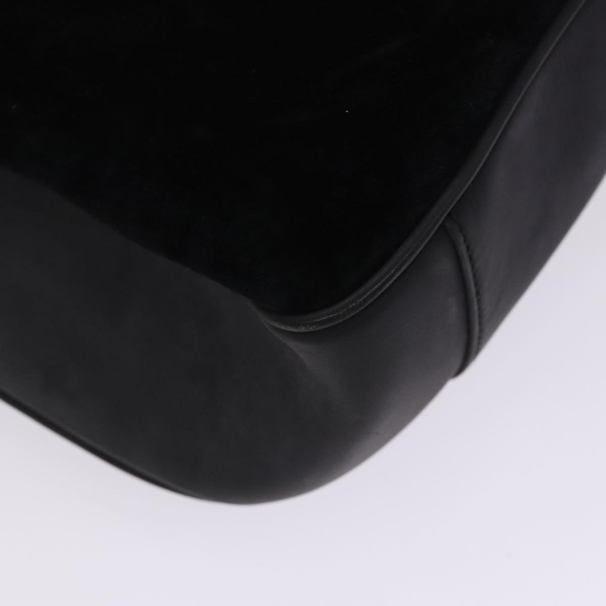 GUCCI Bamboo Hand Bag Suede 2way Black Gold 001 1014 1577 0  88406