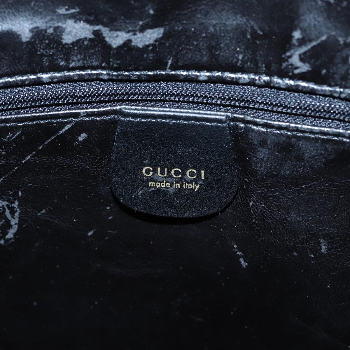 GUCCI Bamboo Hand Bag Leather 2way Black Gold 001 2058 1577 0  88416